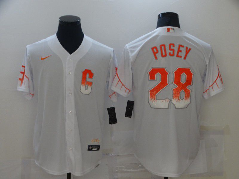 Men San Francisco Giants #28 Posey City Edition White Game Nike 2021 MLB Jersey->san francisco giants->MLB Jersey